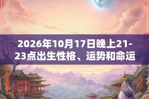 2026年10月17日晚上21-23点出生性格、运势和命运