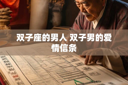 双子座的男人 双子男的爱情信条