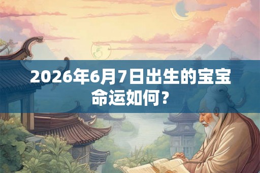 2026年6月7日出生的宝宝命运如何？