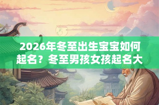2026年冬至出生宝宝如何起名？冬至男孩女孩起名大全！