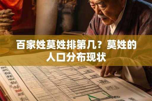 百家姓莫姓排第几？莫姓的人口分布现状