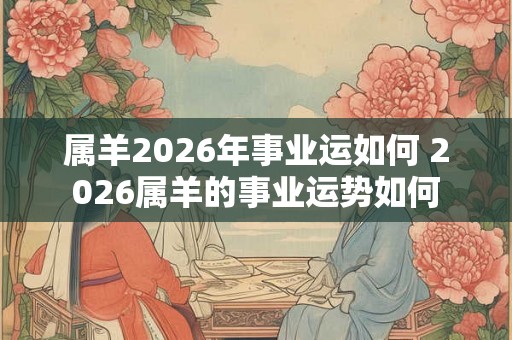 属羊2026年事业运如何 2026属羊的事业运势如何