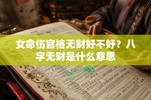 女命伤官格无财好不好？八字无财是什么意思