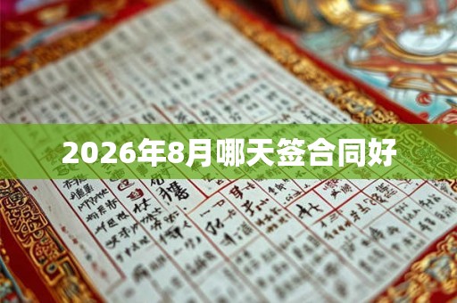 2026年8月哪天签合同好