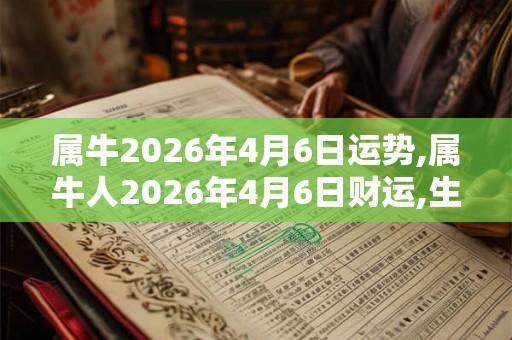 属牛2026年4月6日运势,属牛人2026年4月6日财运,生肖牛2026年4月6日运势