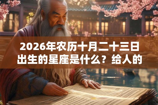 2026年农历十月二十三日出生的星座是什么？给人的印象如何？