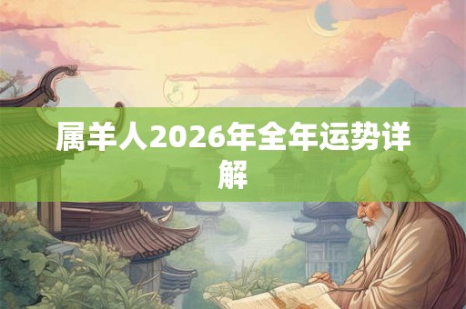 属羊人2026年全年运势详解