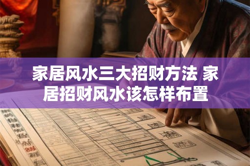 家居风水三大招财方法 家居招财风水该怎样布置