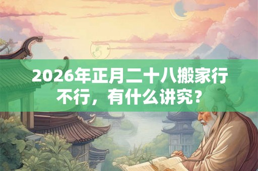 2026年正月二十八搬家行不行，有什么讲究？