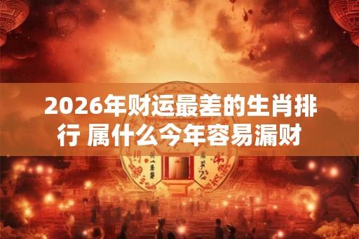 2026年财运最差的生肖排行 属什么今年容易漏财