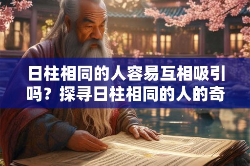 日柱相同的人容易互相吸引吗？探寻日柱相同的人的奇妙吸引力