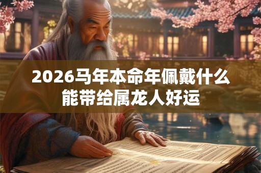 2026马年本命年佩戴什么能带给属龙人好运