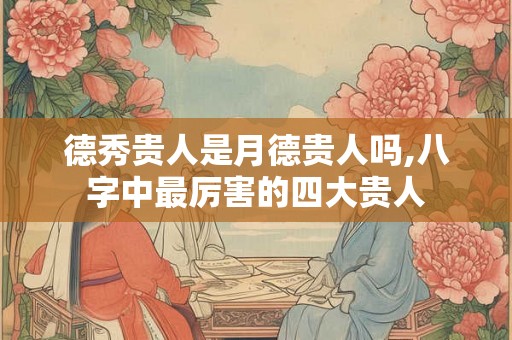 德秀贵人是月德贵人吗,八字中最厉害的四大贵人