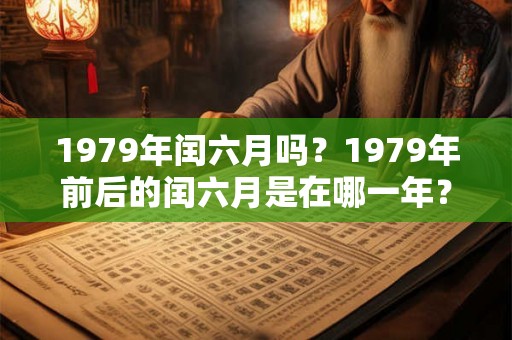 1979年闰六月吗？1979年前后的闰六月是在哪一年？