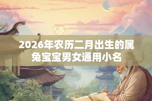 2026年农历二月出生的属兔宝宝男女通用小名