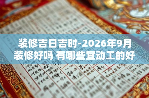 装修吉日吉时-2026年9月装修好吗 有哪些宜动工的好日子