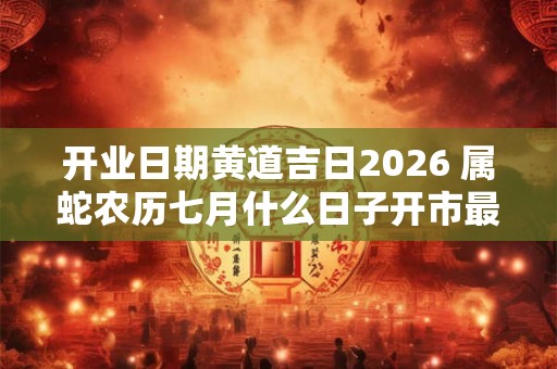 开业日期黄道吉日2026 属蛇农历七月什么日子开市最好 开业日期黄道吉日2026 属蛇农历七月什么日子开市最好