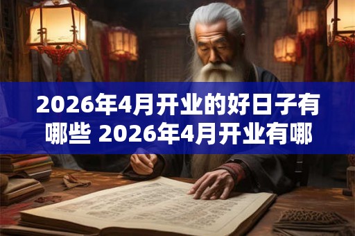 2026年4月开业的好日子有哪些 2026年4月开业有哪些好日子