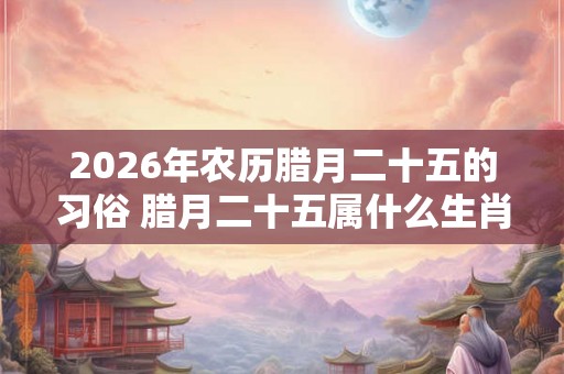 2026年农历腊月二十五的习俗 腊月二十五属什么生肖 2026年农历腊月二十五的习俗 腊月二十五属什么生肖