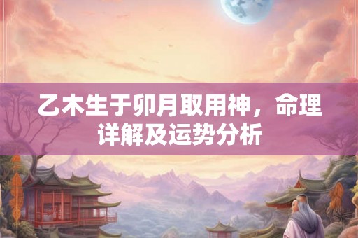 乙木生于卯月取用神，命理详解及运势分析