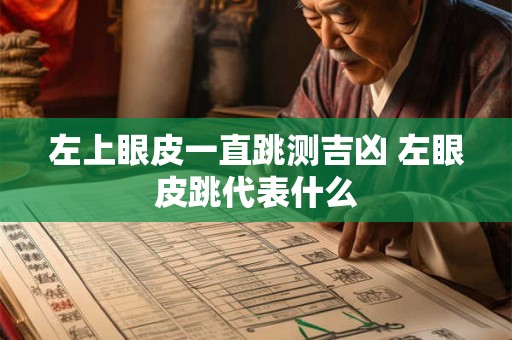 左上眼皮一直跳测吉凶 左眼皮跳代表什么