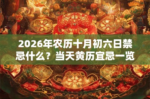2026年农历十月初六日禁忌什么？当天黄历宜忌一览表