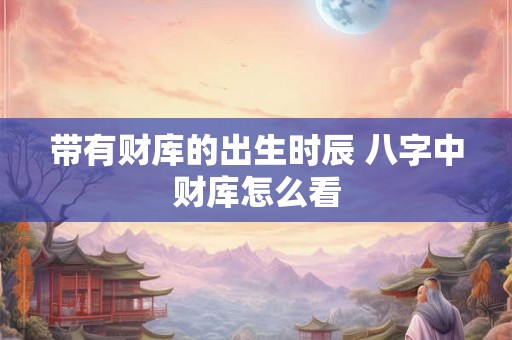 带有财库的出生时辰 八字中财库怎么看
