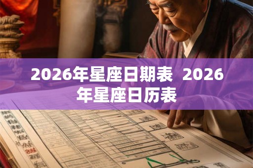 2026年星座日期表  2026年星座日历表