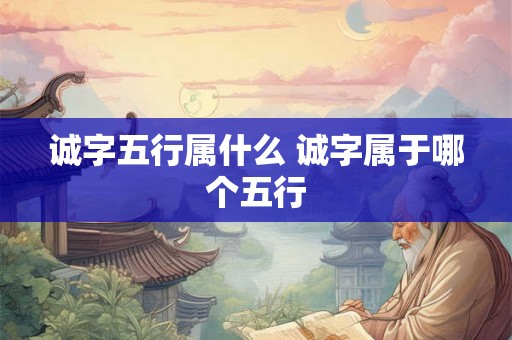 诚字五行属什么 诚字属于哪个五行