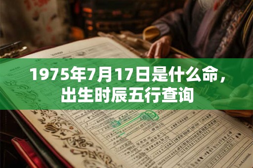 1975年7月17日是什么命，出生时辰五行查询