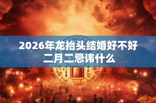 2026年龙抬头结婚好不好 二月二忌讳什么