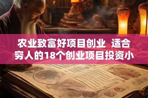 农业致富好项目创业  适合穷人的18个创业项目投资小