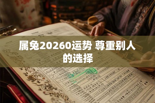 属兔20260运势 尊重别人的选择 属兔20260运势 尊重别人的选择