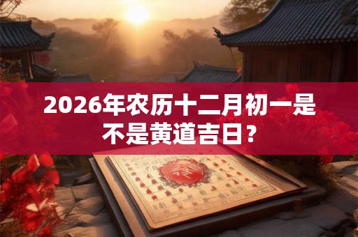 2026年农历十二月初一是不是黄道吉日？