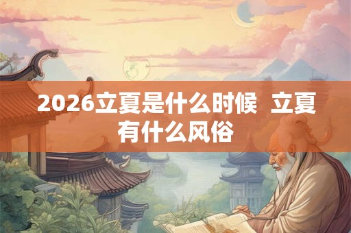 2026立夏是什么时候  立夏有什么风俗