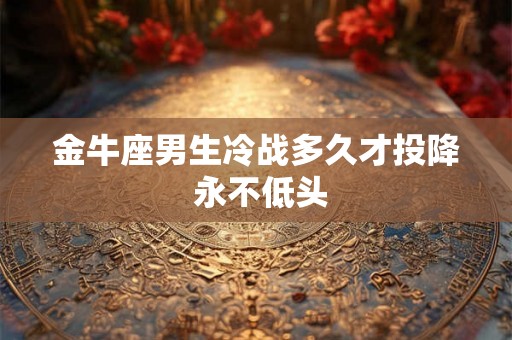 金牛座男生冷战多久才投降 永不低头