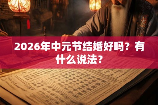 2026年中元节结婚好吗？有什么说法？