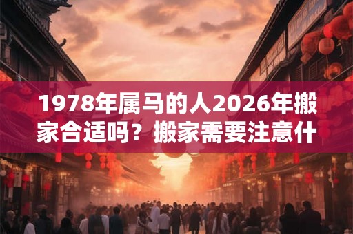 1978年属马的人2026年搬家合适吗?搬家需要注意什么? 1978年属马的人2026年搬家合适吗?搬家需要注意什么?