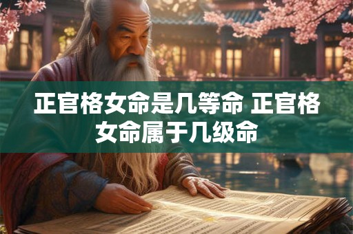正官格女命是几等命 正官格女命属于几级命