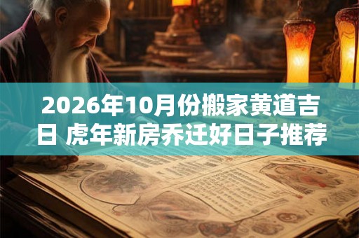 2026年10月份搬家黄道吉日 虎年新房乔迁好日子推荐