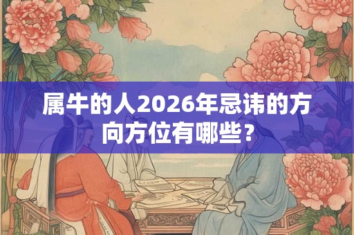 属牛的人2026年忌讳的方向方位有哪些？
