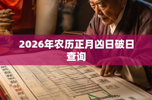 2026年农历正月凶日破日查询