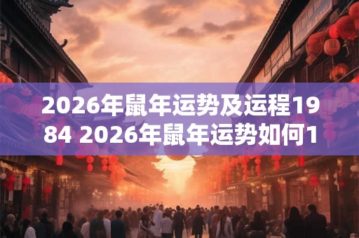 2026年鼠年运势及运程1984 2026年鼠年运势如何1984年出生者运程如何