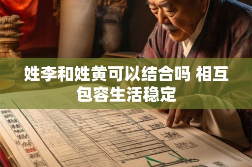 姓李和姓黄可以结合吗 相互包容生活稳定