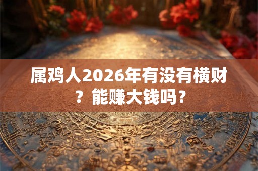 属鸡人2026年有没有横财？能赚大钱吗？