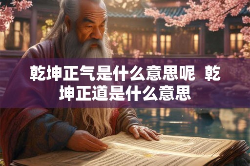 乾坤正气是什么意思呢  乾坤正道是什么意思