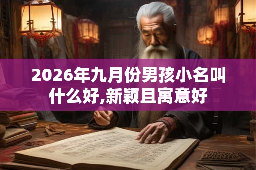 2026年九月份男孩小名叫什么好,新颖且寓意好