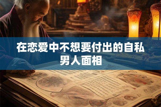 在恋爱中不想要付出的自私男人面相