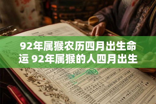 92年属猴农历四月出生命运 92年属猴的人四月出生的命运如何