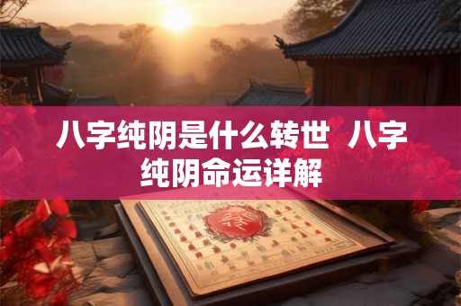 八字纯阴是什么转世 八字纯阴命运详解 八字纯阴是什么转世 八字纯阴命运详解